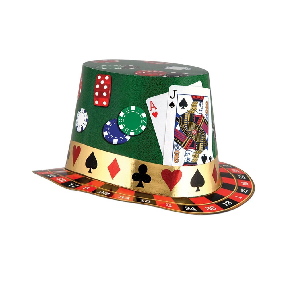 4465 25-Pack Casino Night Hi-Hat, Las Vegas Casino Themed Costume Party